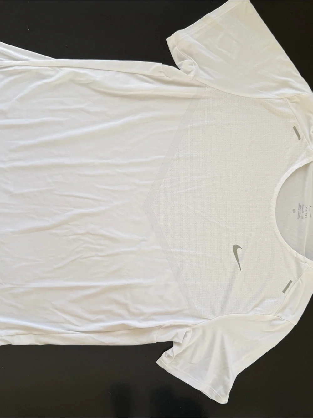 Nike White Short-Sleeve Athletic Dri-FIT Tee running shirt